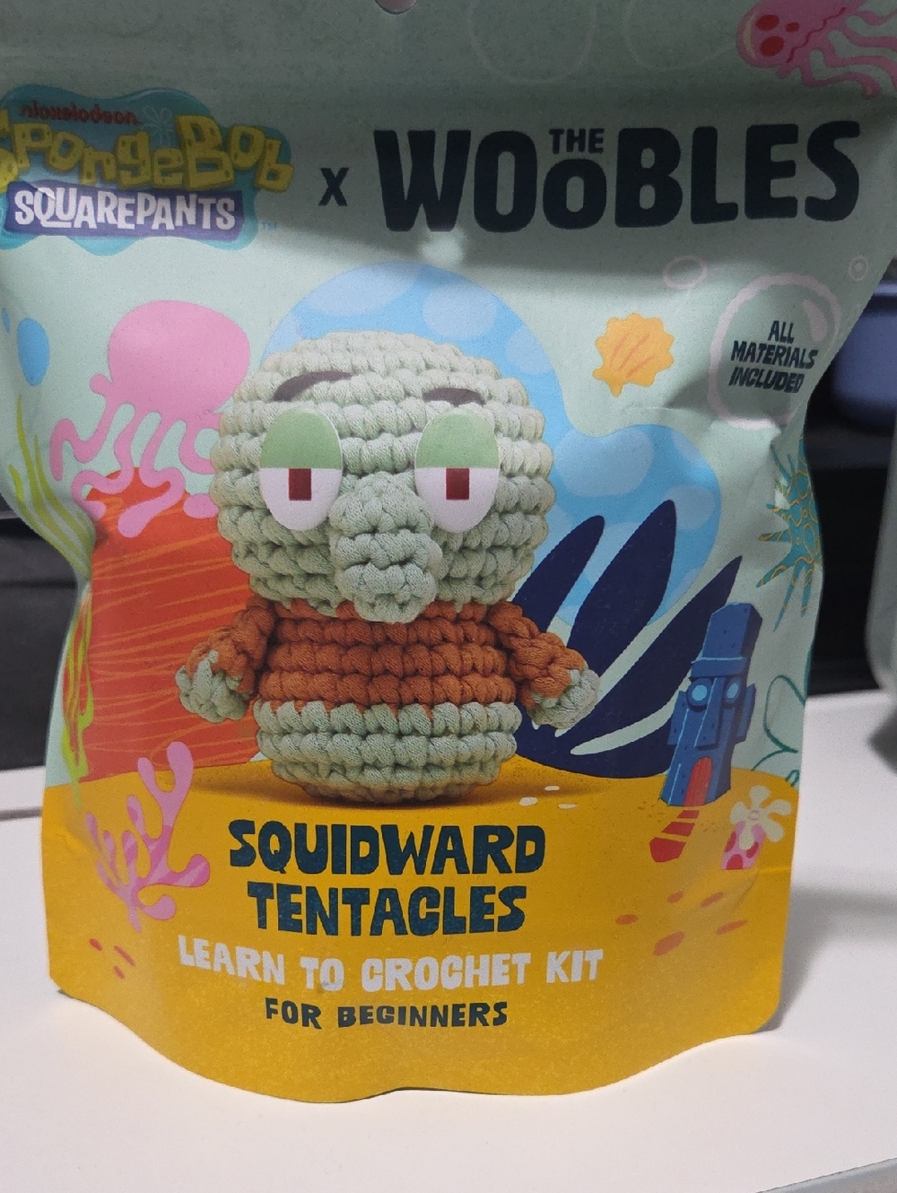 SpongeBob x The Woobles Squidward Crochet Kit - Green & Orange